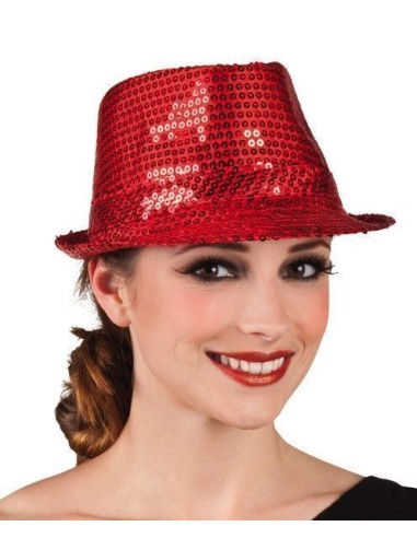 Chapéu de lantejoulas vermelhas - de alta qualidade, ideal para carnaval, festas temáticas e eventos especiais.